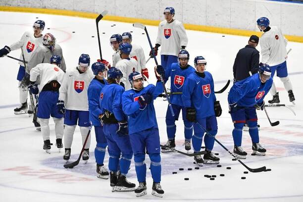 Trénink Slovenské hokejové reprezentace před startem kvalifikace na ZOH 2026