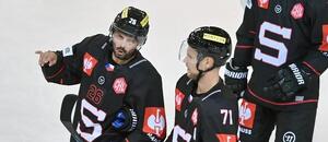 Hokejisté týmu HC Sparta Praha při zápase Ligy mistrů v hokeji