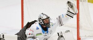 Hokej, česká Tipsport extraliga 2024/25: Dominik Frodl chytá jednu ze střel Vervy, další derby Karlovy Vary vs. Litvínov sledujte živě dnes