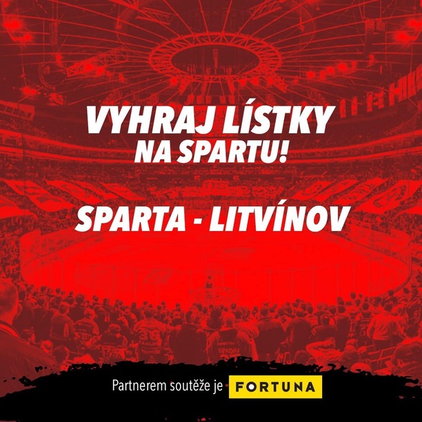 Soutěž o vstupenky na hokej - Sparta vs. Litvínov - Extraliga 2025