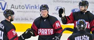 Hokejisté týmu HC Sparta Praha v přípravném utkání proti Českým Budějovicím Hokejisté týmu HC Sparta Praha v přípravném utkání proti Českým Budějovicím